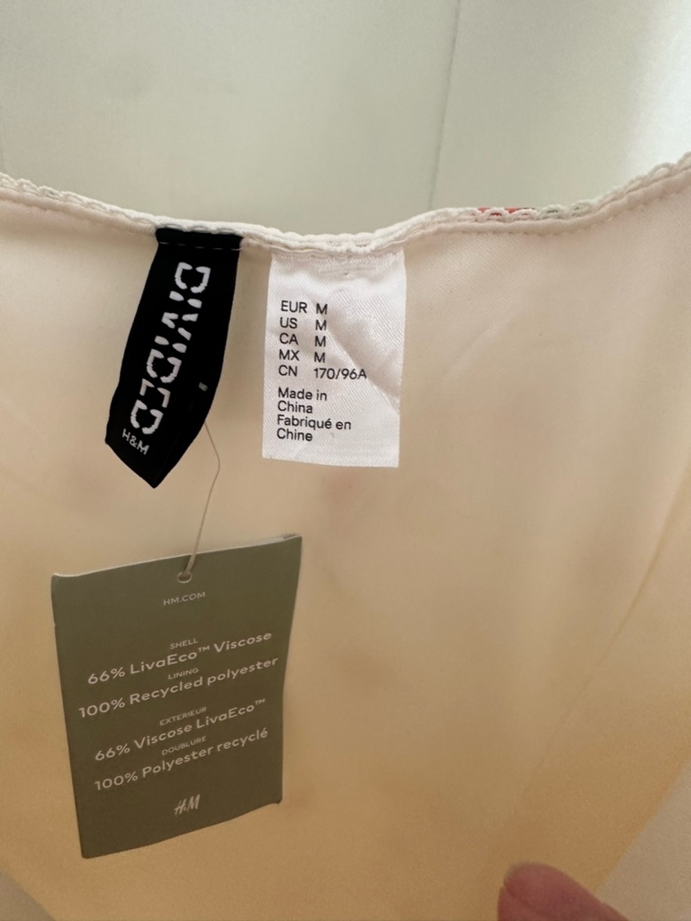 H&M Cream Slip Dress with Subtle Peach Tone - Picture 3 of 5